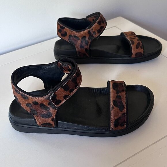 A7EIJE Astra Sandals Leopard Black Leather - Picture 4 of 7